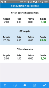 Consultation des soldes application mobile